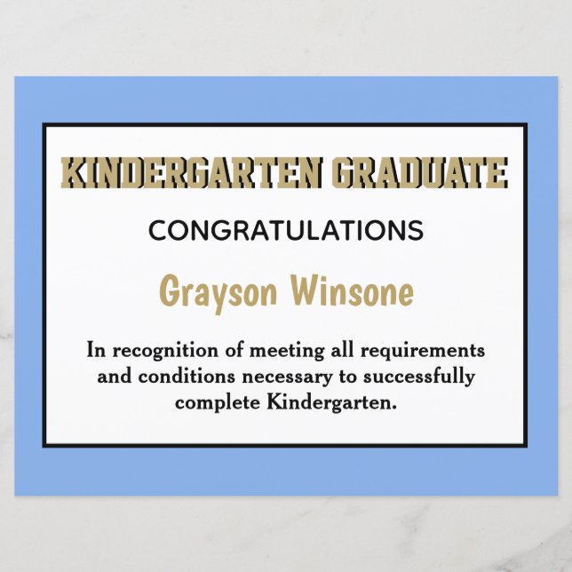 Kindergarten Student Award Lakan (Framsida)