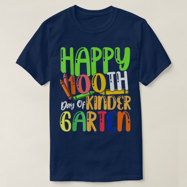 Kindergarten Student Boys Girls Kids Gift 100 daga T Shirt (Design framsida)