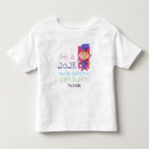Kindergarten Student Cute Girl Tecknad Anpassnings T Shirt