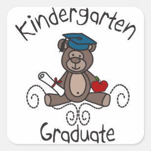 Kindergarten Student Fyrkantigt Klistermärke