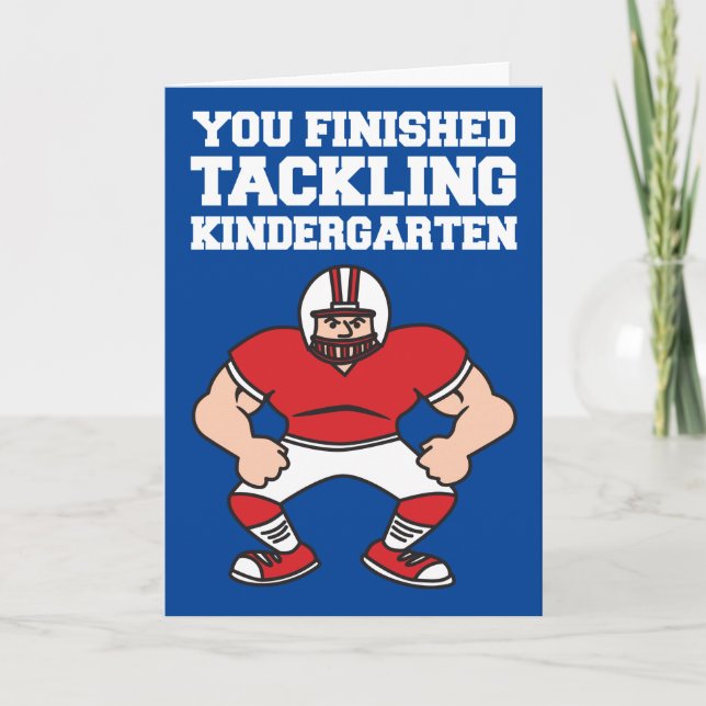 Kindergarten Student Grattis Football Kort (Framsida)