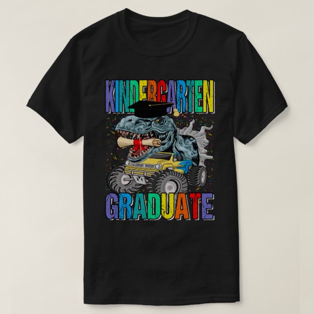 Kindergarten Student Monster Lastbil Dinosaur T-re T Shirt (Design framsida)