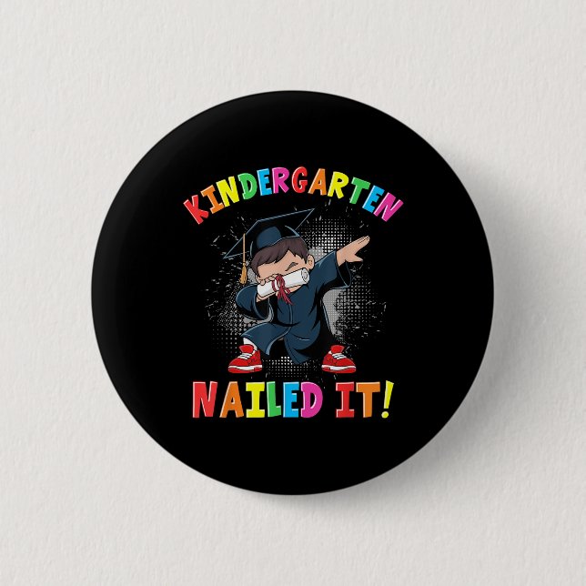 Kindergarten Studenten 2025 Boys Kids Dabbing Gra Knapp (Framsida)