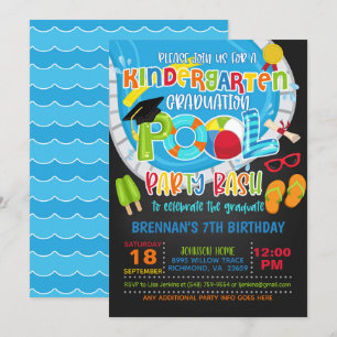 Kindergarten Studenten Bassäng Party - Boy B  Inbjudningar