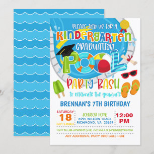 Kindergarten Studenten Bassäng Party - Boy W Inbjudningar