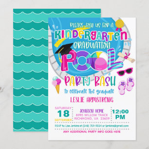 Kindergarten Studenten Bassäng Party - Girl W Inbjudningar