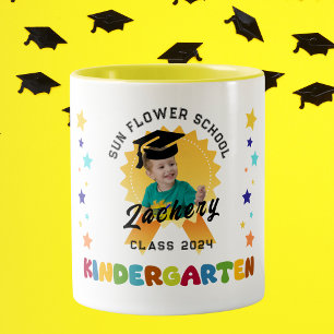Kindergarten Studenten Bedge-fotoanpassningsbar Två-Tonad Mugg