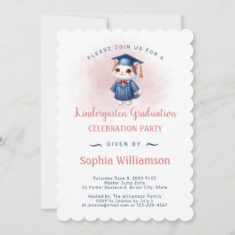 Kindergarten Studenten Cat for Girl Inbjudningar