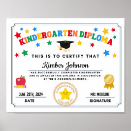 Kindergarten Studenten certifikat Poster