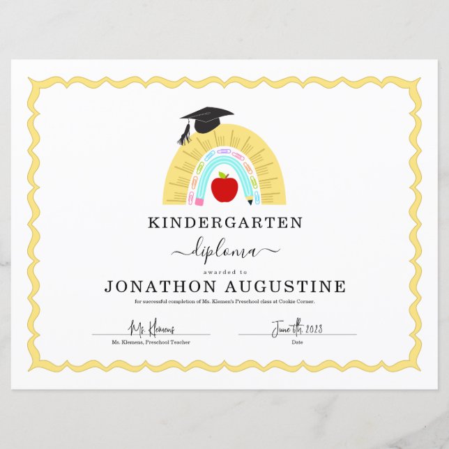 Kindergarten Studenten Diploma (Framsida)