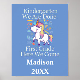 Kindergarten Studenten First Klass Unicorn Poster