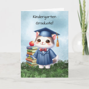 Kindergarten Studenten Girl Cat Grattiss Kort