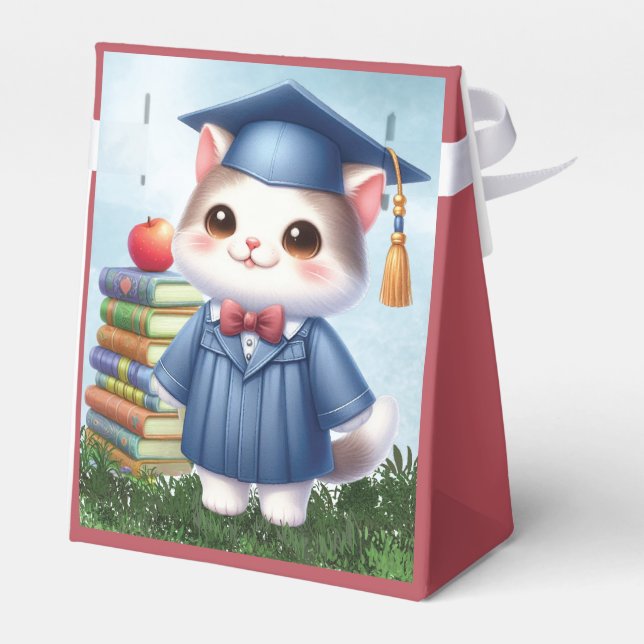 Kindergarten Studenten Girl Cat Grattiss Presentaskar (Baksidan Sidan)