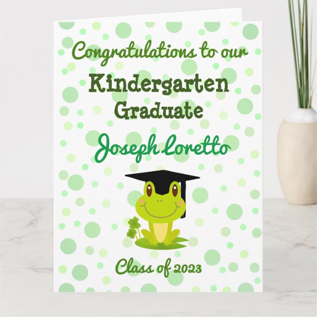 Kindergarten Studenten Grattiss Frog Card Kort (Framsida)