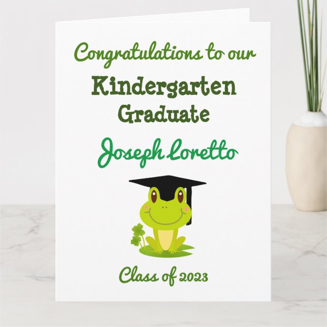 Kindergarten Studenten Grattiss Froggy Kort (Framsida)