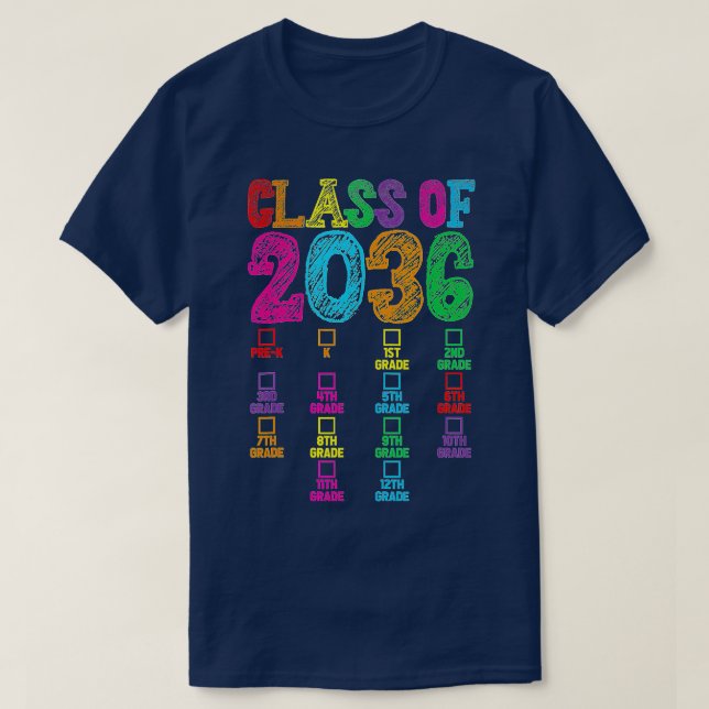 Kindergarten Studenten Handprint Class of 2036 Gr T Shirt (Design framsida)