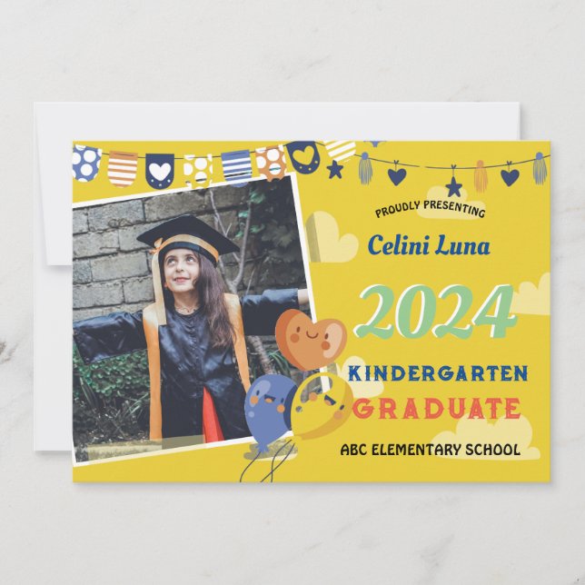 Kindergarten Studenten-inbjudan med foto Inbjudningar (Framsida)