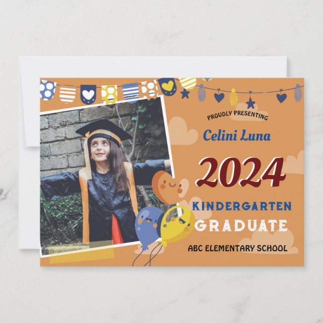 Kindergarten Studenten-inbjudan med foto Inbjudningar (Framsida)