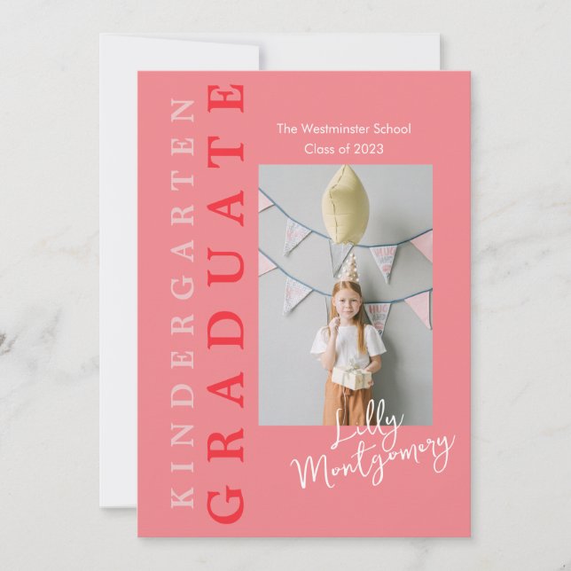 Kindergarten Studenten-inbjudningskort 5 foton Inbjudningar (Framsida)