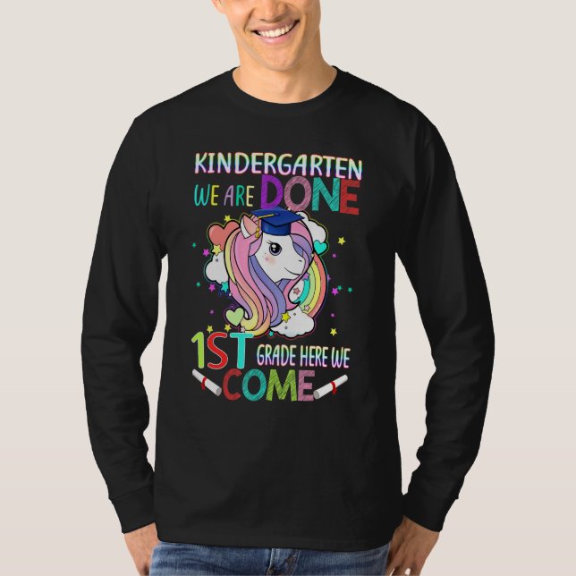 Kindergarten Studenten Magic Unicorn 1st Klass T Shirt (Framsida)