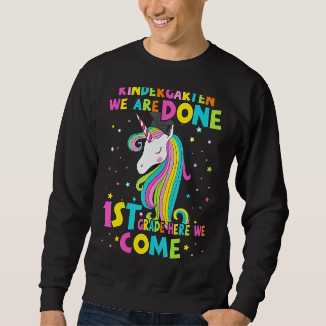 Kindergarten Studenten Magic Unicorn Lång Ärmad Tröja (Framsida)