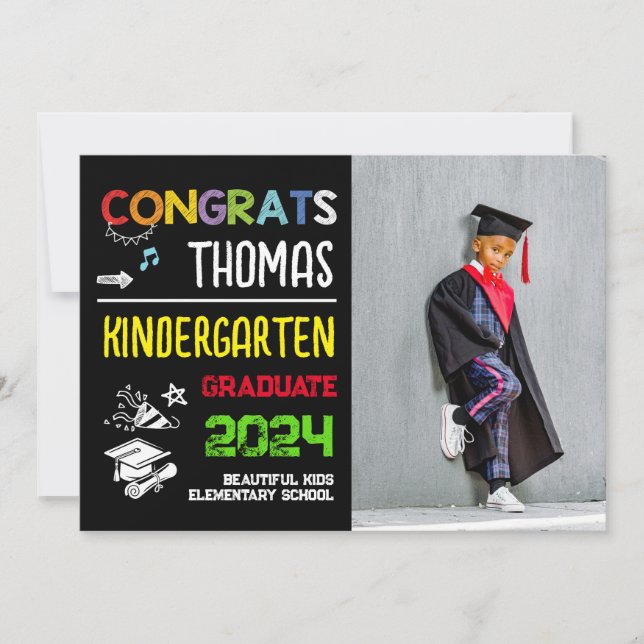 Kindergarten Studenten School Photo Announcement Inbjudningar (Framsida)