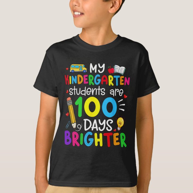 Kindergarten Studenter är 100 dagar ljusare 100:e T Shirt (Framsida)