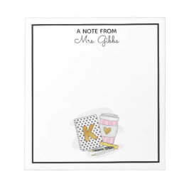 Kindergarten Teacher Apprecition White Anpassnings Anteckningsblock