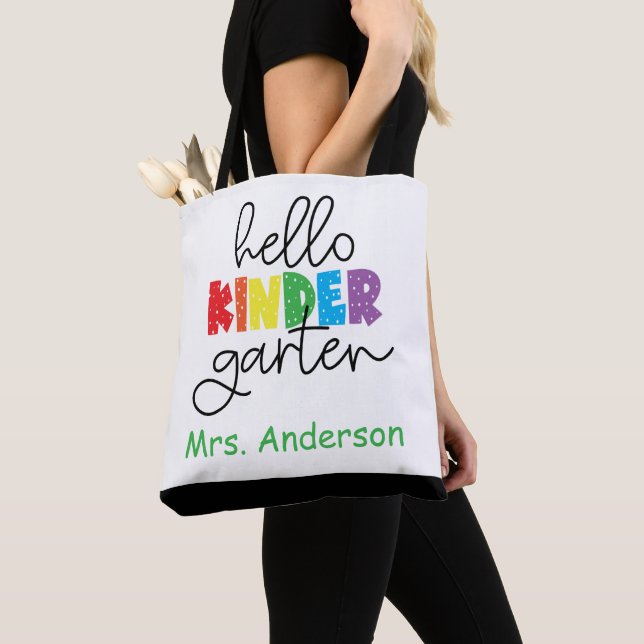 Kindergarten Teacher, Back to school Tote Bag Tygkasse (Närbild)