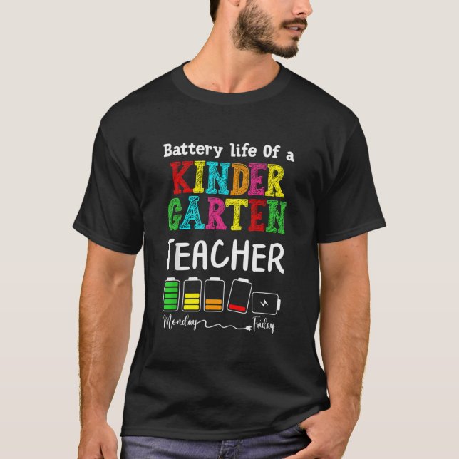 Kindergarten Teacher Battery Life Kindergarten Ins T Shirt (Framsida)