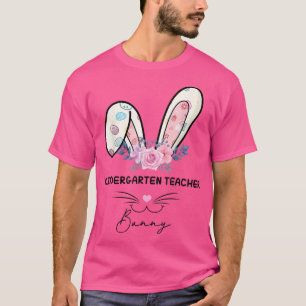 Kindergarten Teacher Bunny Påskägg Lycklig Easte T Shirt