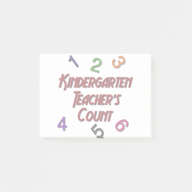 Kindergarten Teacher Count Post it Notes Post-it Block (Framsida)