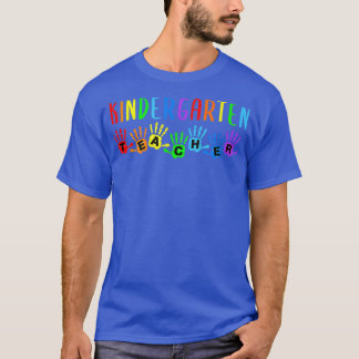 Kindergarten Teacher Crew Kinder Team Handprint T Shirt