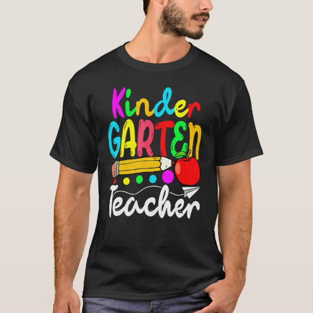 Kindergarten Teacher Cute Back to school första da T Shirt (Framsida)