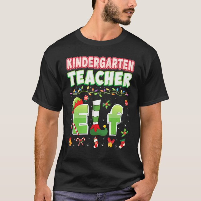 Kindergarten Teacher Elf jul Light Sweater U T Shirt (Framsida)