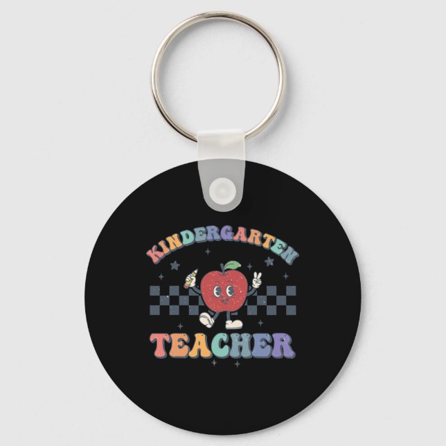 Kindergarten Teacher Groovy Ck To School Team Kg T Nyckelring (Framsida)