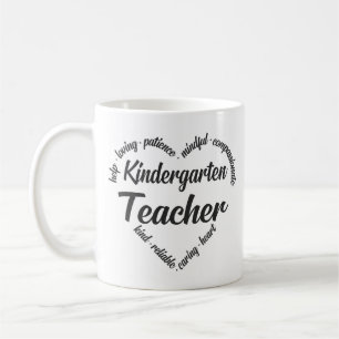 Kindergarten Teacher Heart Ord Cloud Kaffemugg