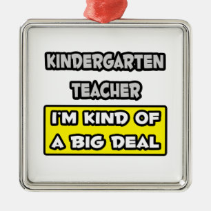 Kindergarten Teacher... Jag är en stor affär Julgransprydnad Metall