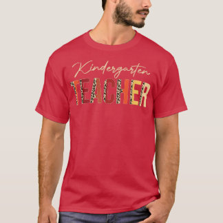 Kindergarten Teacher leopard Fall Autumn Älskare T T Shirt
