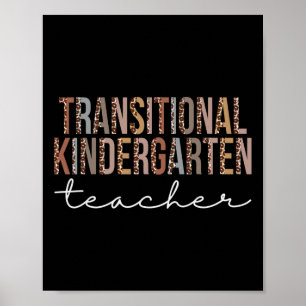 Kindergarten Teacher Leopard-uppskattning Kvinnor Poster