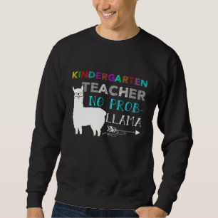 Kindergarten Teacher No Pro Llama Tillbaka till Sc Lång Ärmad Tröja