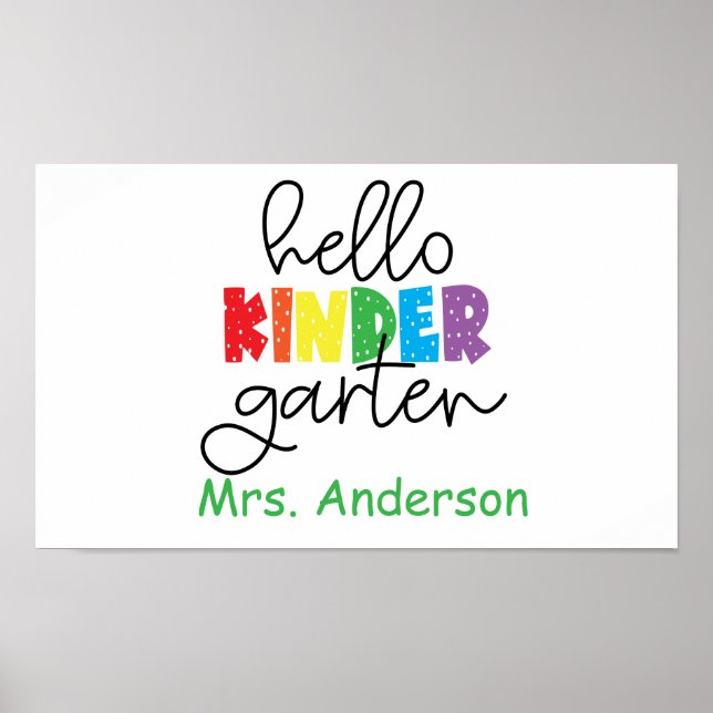 Kindergarten Teacher Poster för klassrum (Framsidan)