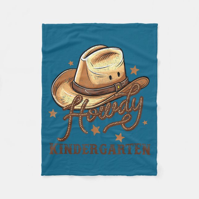 Kindergarten Teacher Rodeo Cowboy Western Howdy Ki Fleecefilt (Framsidan)