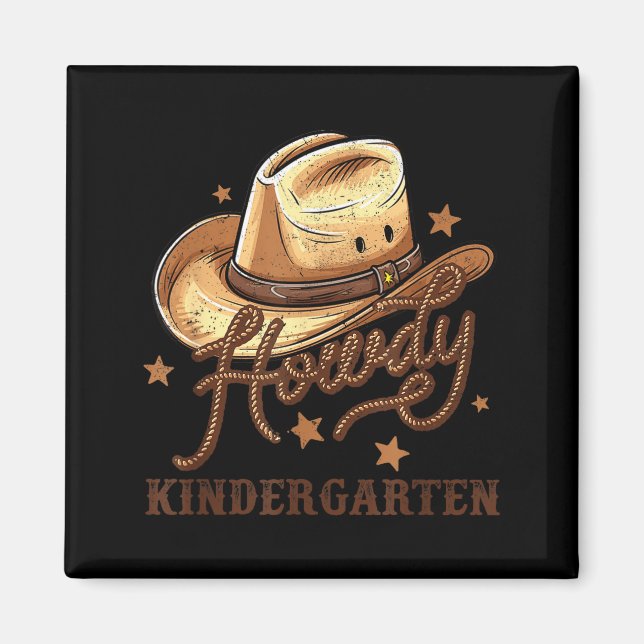 Kindergarten Teacher Rodeo Cowboy Western Howdy Ki Magnet (Framsidan)