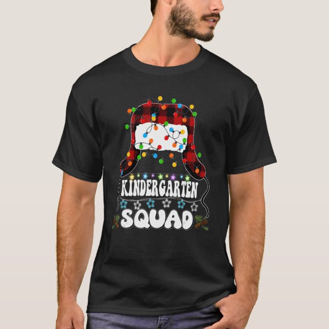 Kindergarten Teacher Squad Reindeer  Teacher Chris T Shirt (Framsida)