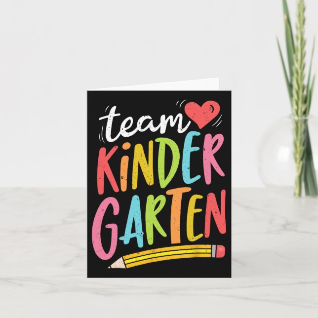 Kindergarten Teacher Student Roligt Back to school Kort (Framsida)