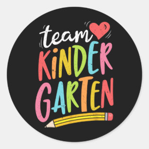 Kindergarten Teacher Student Roligt Back to school Runt Klistermärke