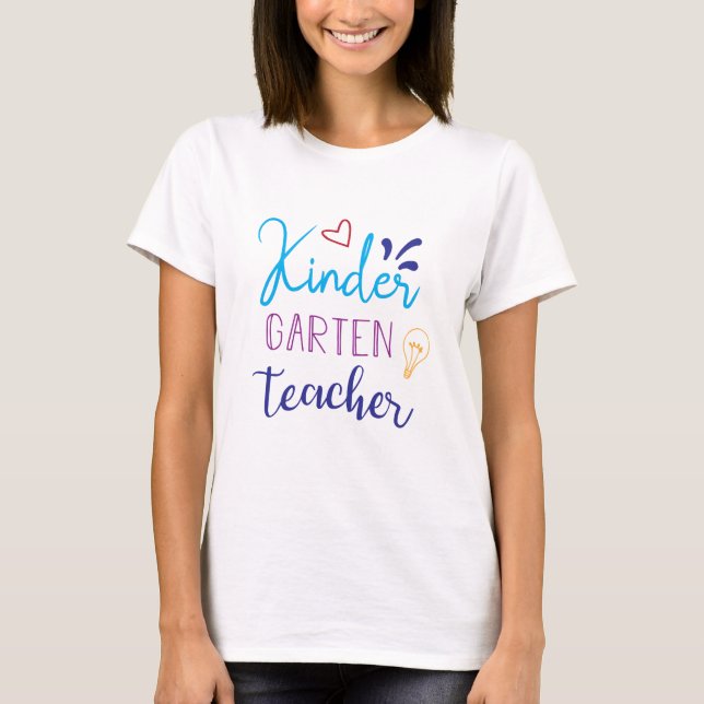 Kindergarten Teacher Typography T Shirt (Framsida)