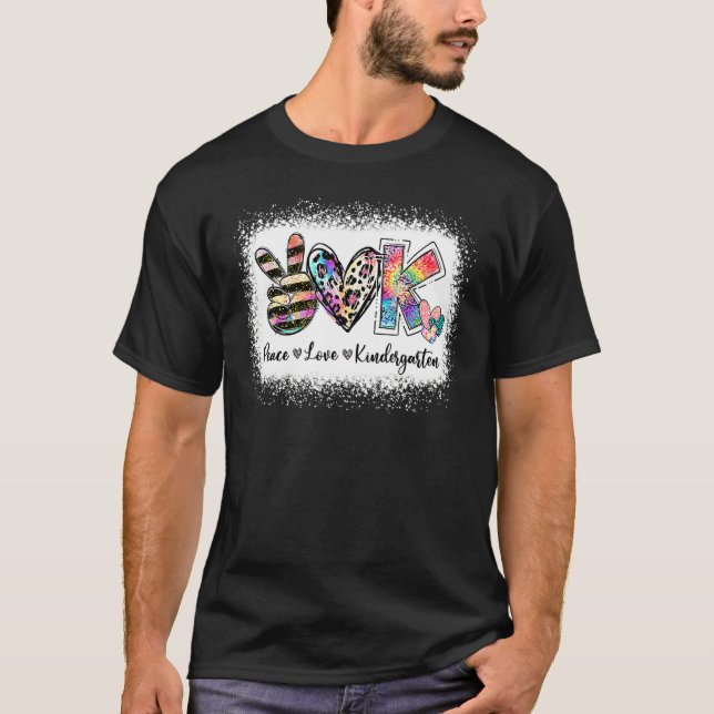 Kindergarten Team Kinder klass Lärare Peace Kärlek T Shirt (Framsida)