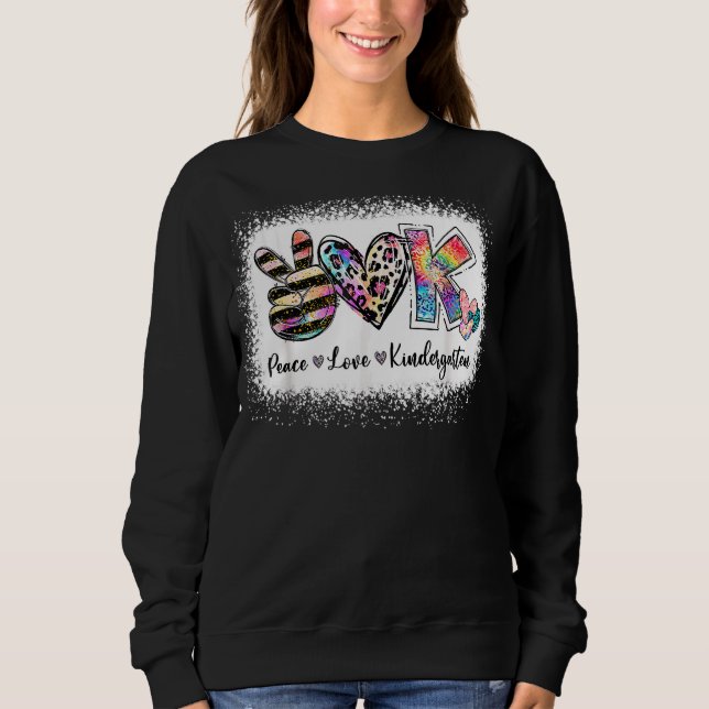 Kindergarten Team Kinder klass Lärare Peace Kärlek T Shirt (Framsida)